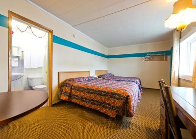 Interior view of one of the 385 motel rooms